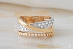 Bague - Or blanc et or jaune 18 carats - Diamant RF-TB-009