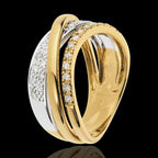 Bague - Or blanc et or jaune 18 carats - Diamant RF-TB-009